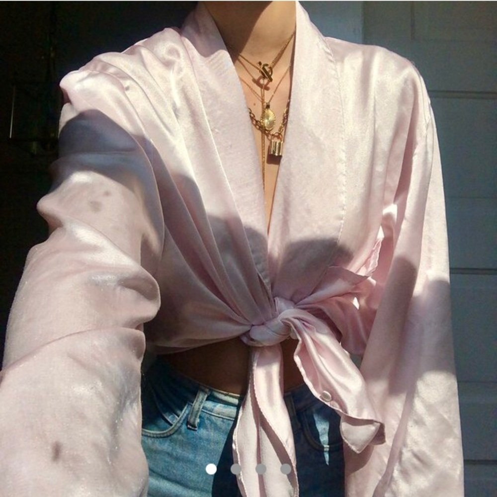 rose gold silk top🌸